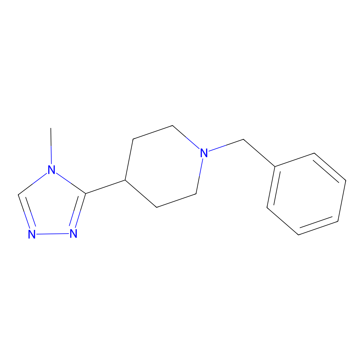1-benzyl-4-(4-methyl-4H-1,2,4-triazol-3-yl)piperidine molecular structure, CAS 689761-26-0