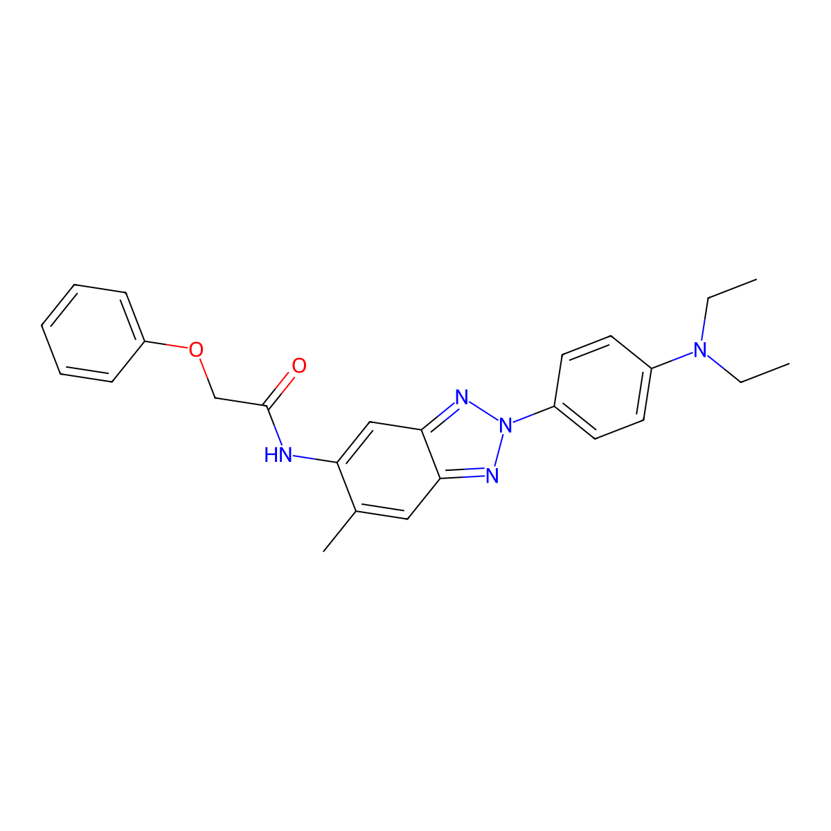 N-[2-[4-(diethylamino)phenyl]-6-methylbenzotriazol-5-yl]-2-phenoxyacetamide molecular structure, CAS 689761-48-6