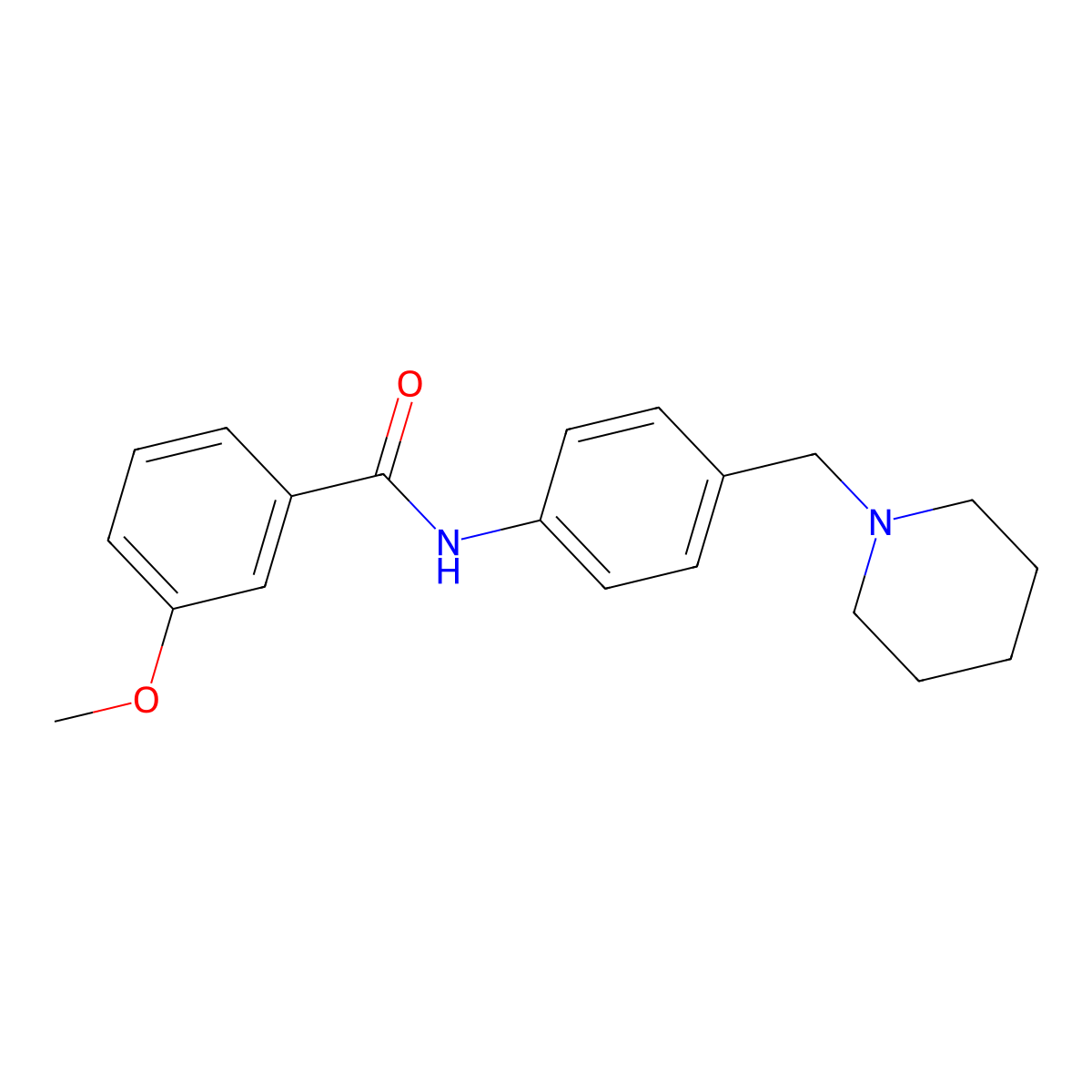 3-methoxy-N-[4-(piperidin-1-ylmethyl)phenyl]benzamide molecular structure, CAS 689761-63-5