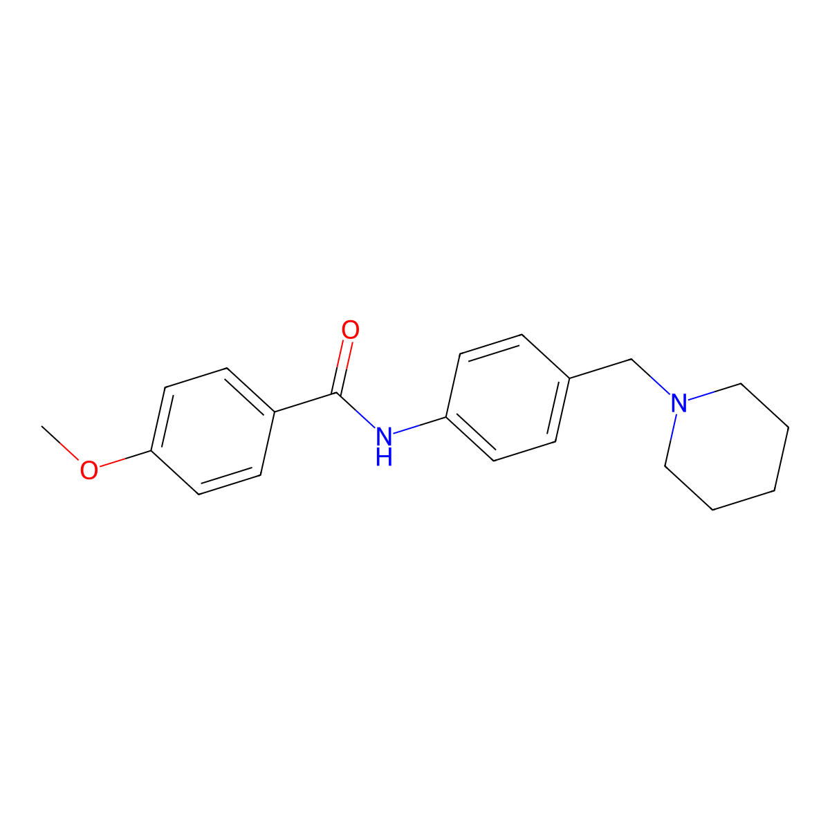 4-methoxy-N-[4-(piperidin-1-ylmethyl)phenyl]benzamide molecular structure, CAS 689761-81-7