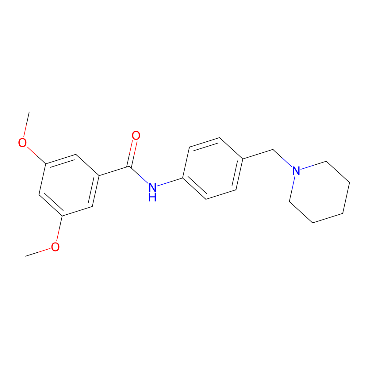 3,5-dimethoxy-N-[4-(piperidin-1-ylmethyl)phenyl]benzamide molecular structure, CAS 689762-11-6