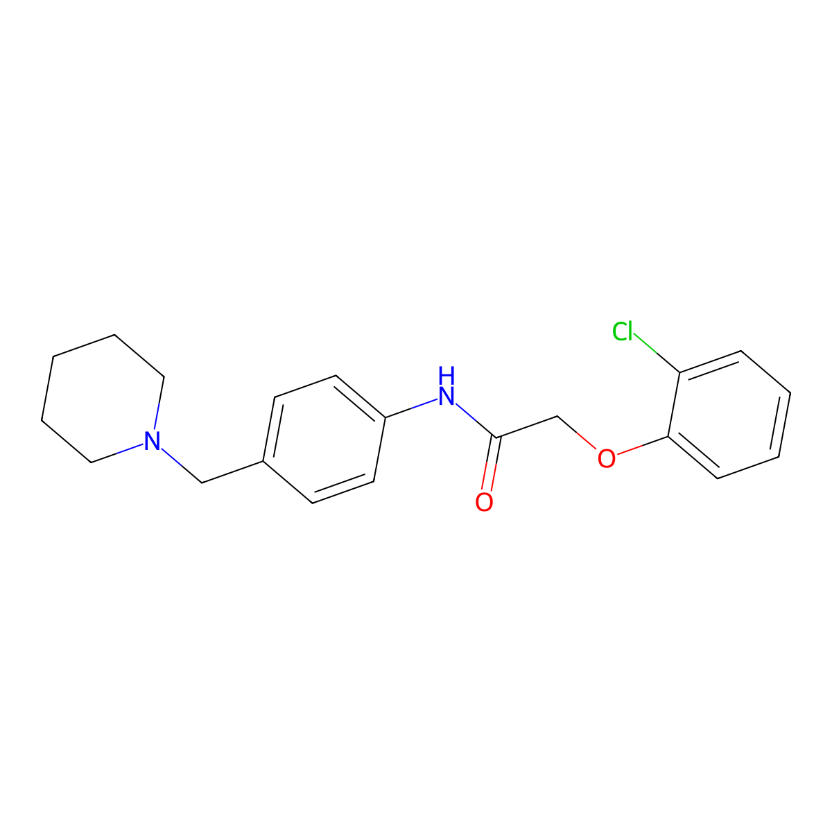 2-(2-chlorophenoxy)-N-[4-(piperidin-1-ylmethyl)phenyl]acetamide molecular structure, CAS 689762-29-6