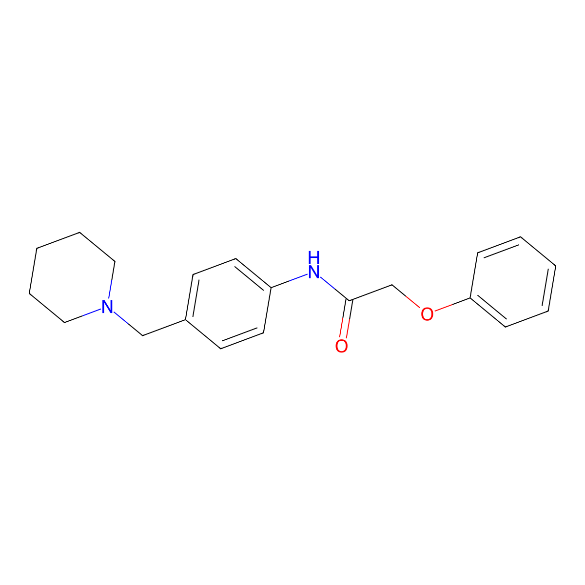 2-phenoxy-N-[4-(piperidin-1-ylmethyl)phenyl]acetamide molecular structure, CAS 689762-35-4