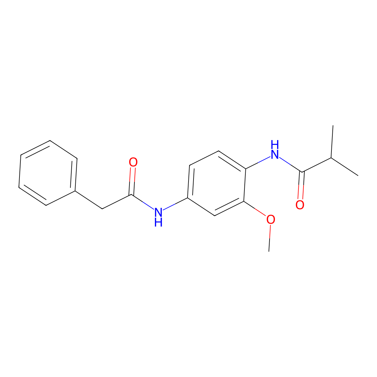N-{2-methoxy-4-[(phenylacetyl)amino]phenyl}-2-methylpropanamide molecular structure, CAS 689763-60-8