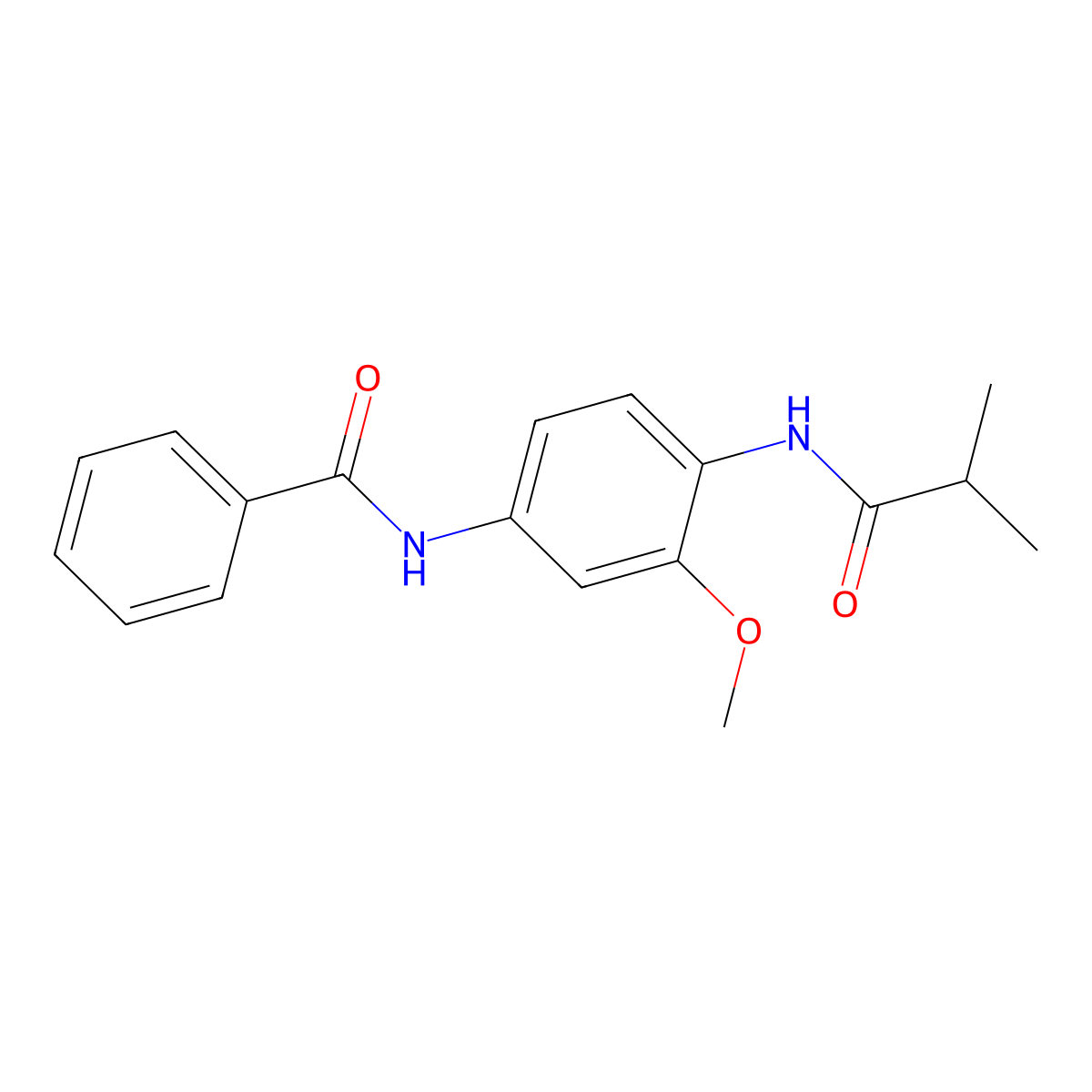 N-[4-(isobutyrylamino)-3-methoxyphenyl]benzamide molecular structure, CAS 689763-84-6