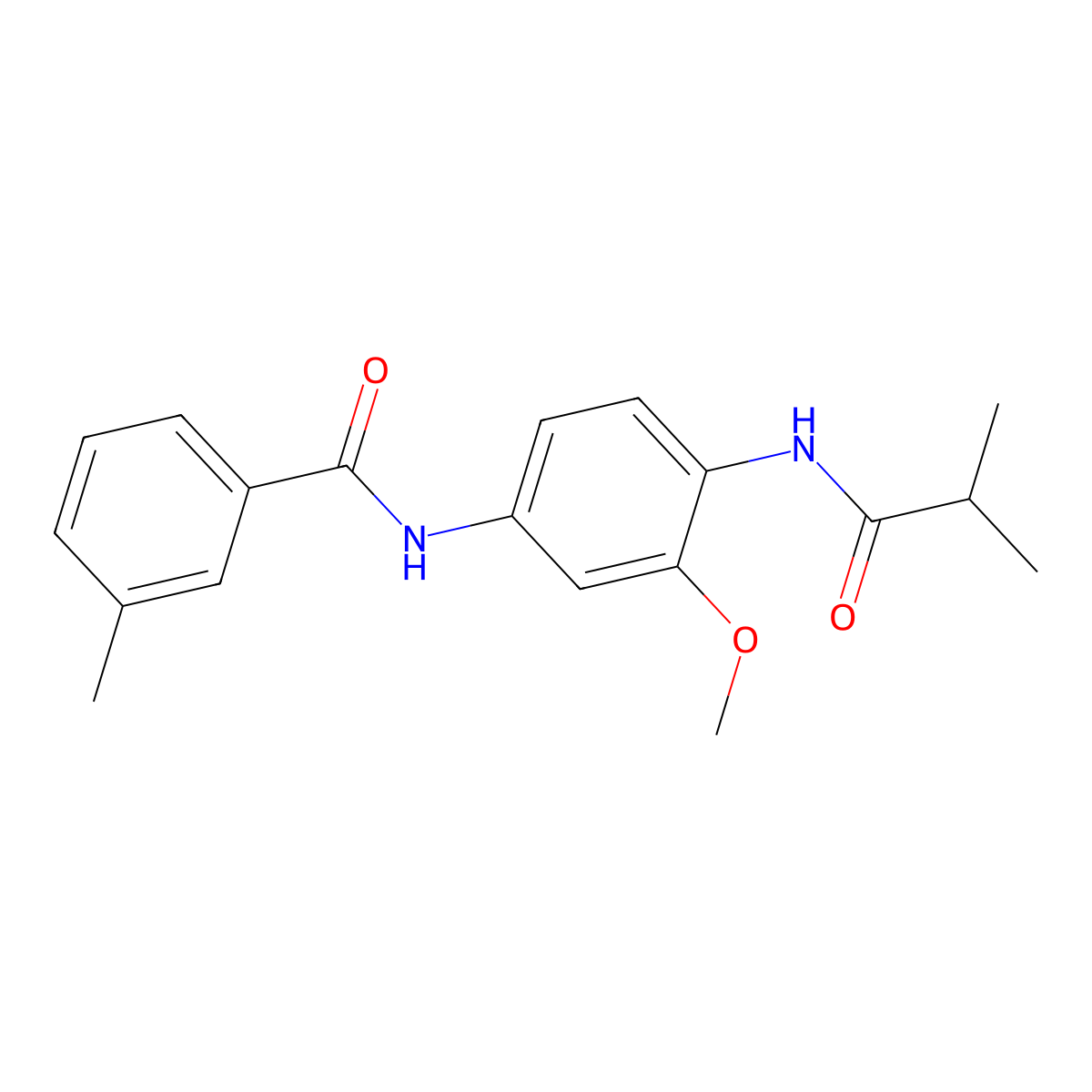 N-[3-methoxy-4-(2-methylpropanoylamino)phenyl]-3-methylbenzamide molecular structure, CAS 689763-90-4