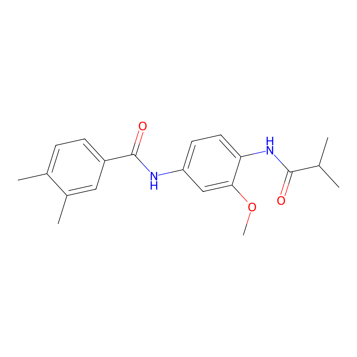 N-[4-(isobutyrylamino)-3-methoxyphenyl]-3,4-dimethylbenzamide molecular structure, CAS 689764-02-1