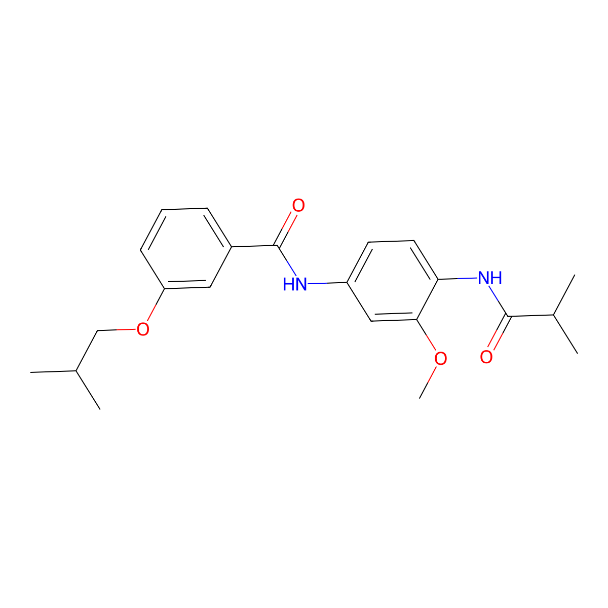 N-[3-methoxy-4-(2-methylpropanoylamino)phenyl]-3-(2-methylpropoxy)benzamide molecular structure, CAS 689764-46-3