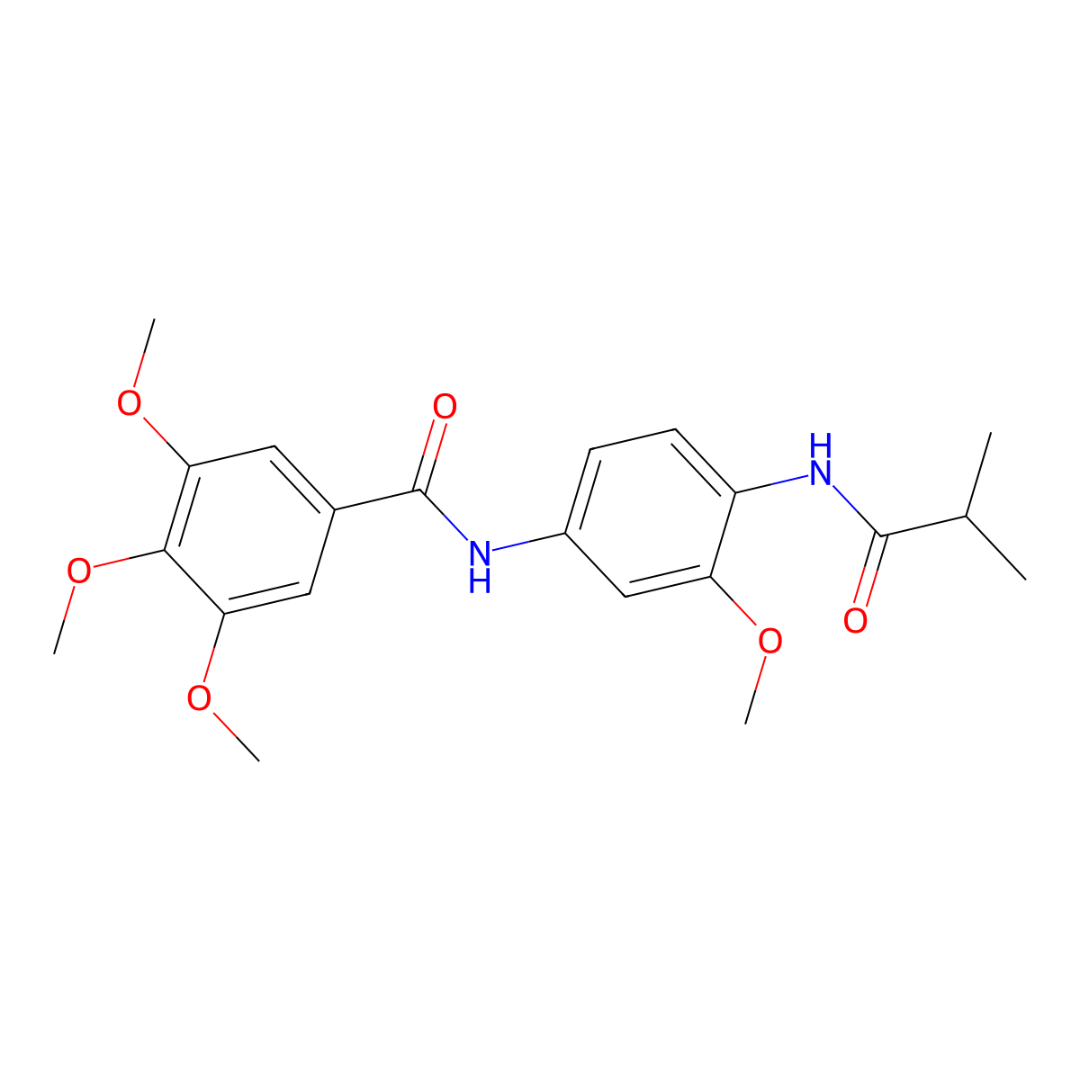 N-[4-(isobutyrylamino)-3-methoxyphenyl]-3,4,5-trimethoxybenzamide molecular structure, CAS 689764-70-3