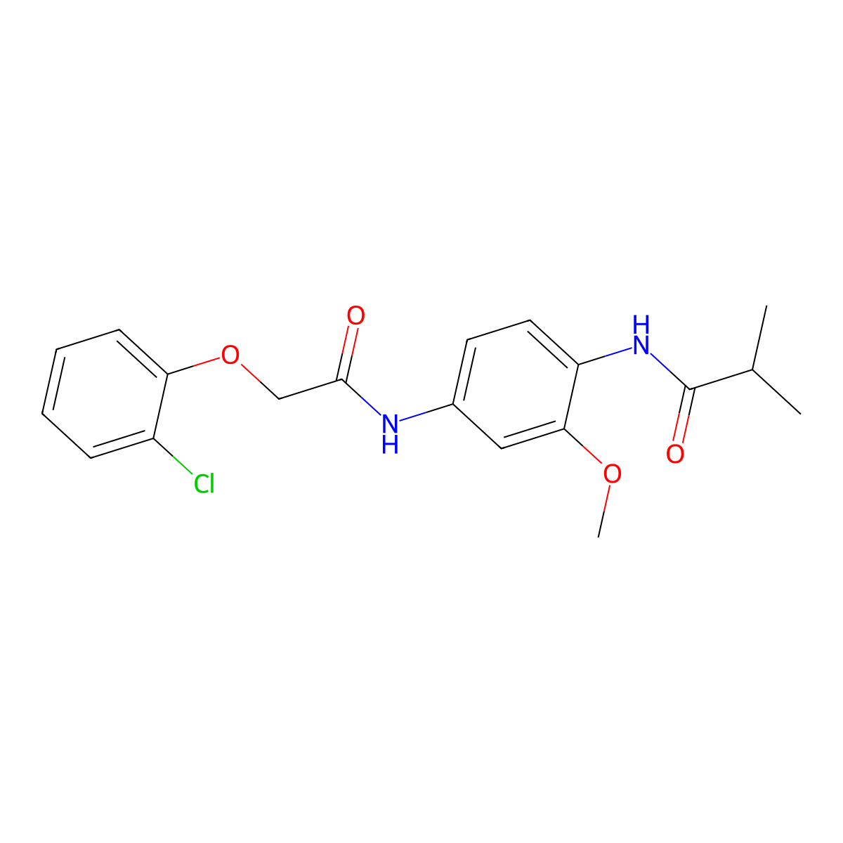 N-(4-{[(2-chlorophenoxy)acetyl]amino}-2-methoxyphenyl)-2-methylpropanamide molecular structure, CAS 689765-05-7