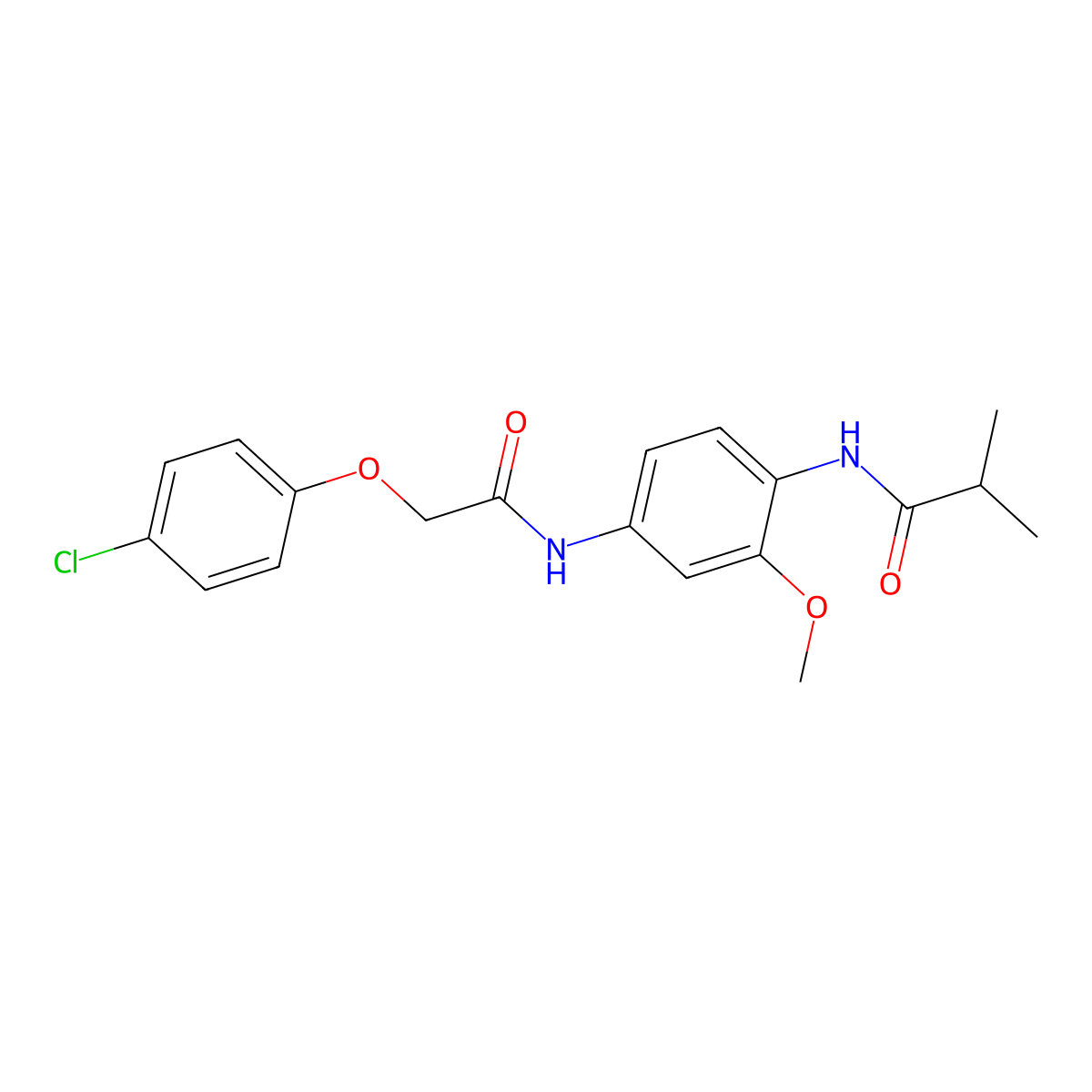 N-(4-{[(4-chlorophenoxy)acetyl]amino}-2-methoxyphenyl)-2-methylpropanamide molecular structure, CAS 689765-11-5