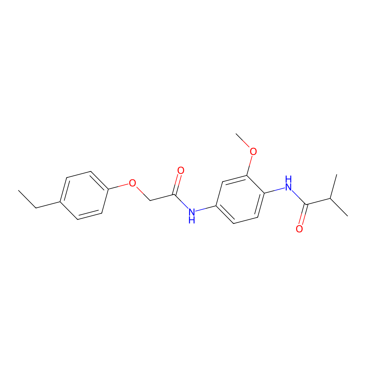 N-(4-{[(4-ethylphenoxy)acetyl]amino}-2-methoxyphenyl)-2-methylpropanamide molecular structure, CAS 689765-29-5