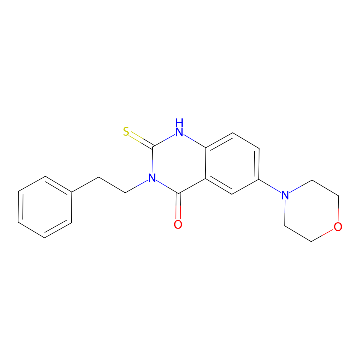 6-(4-morpholinyl)-3-(2-phenylethyl)-2-sulfanylidene-1H-quinazolin-4-one molecular structure, CAS 689766-51-6