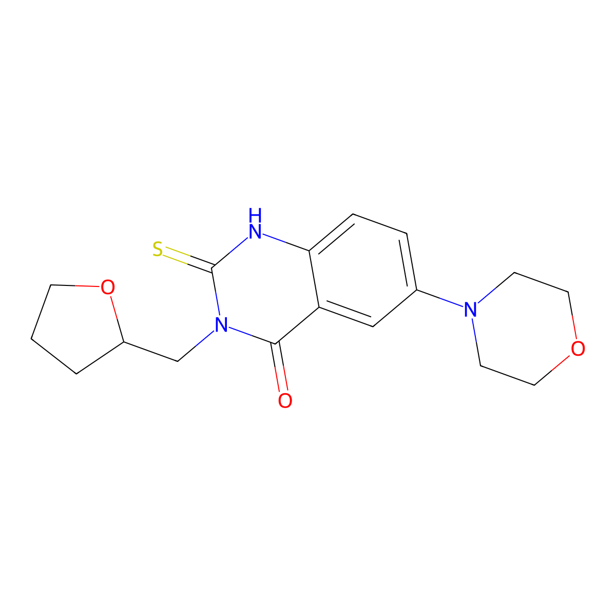6-morpholin-4-yl-3-(oxolan-2-ylmethyl)-2-sulfanylidene-1H-quinazolin-4-one molecular structure, CAS 689767-11-1