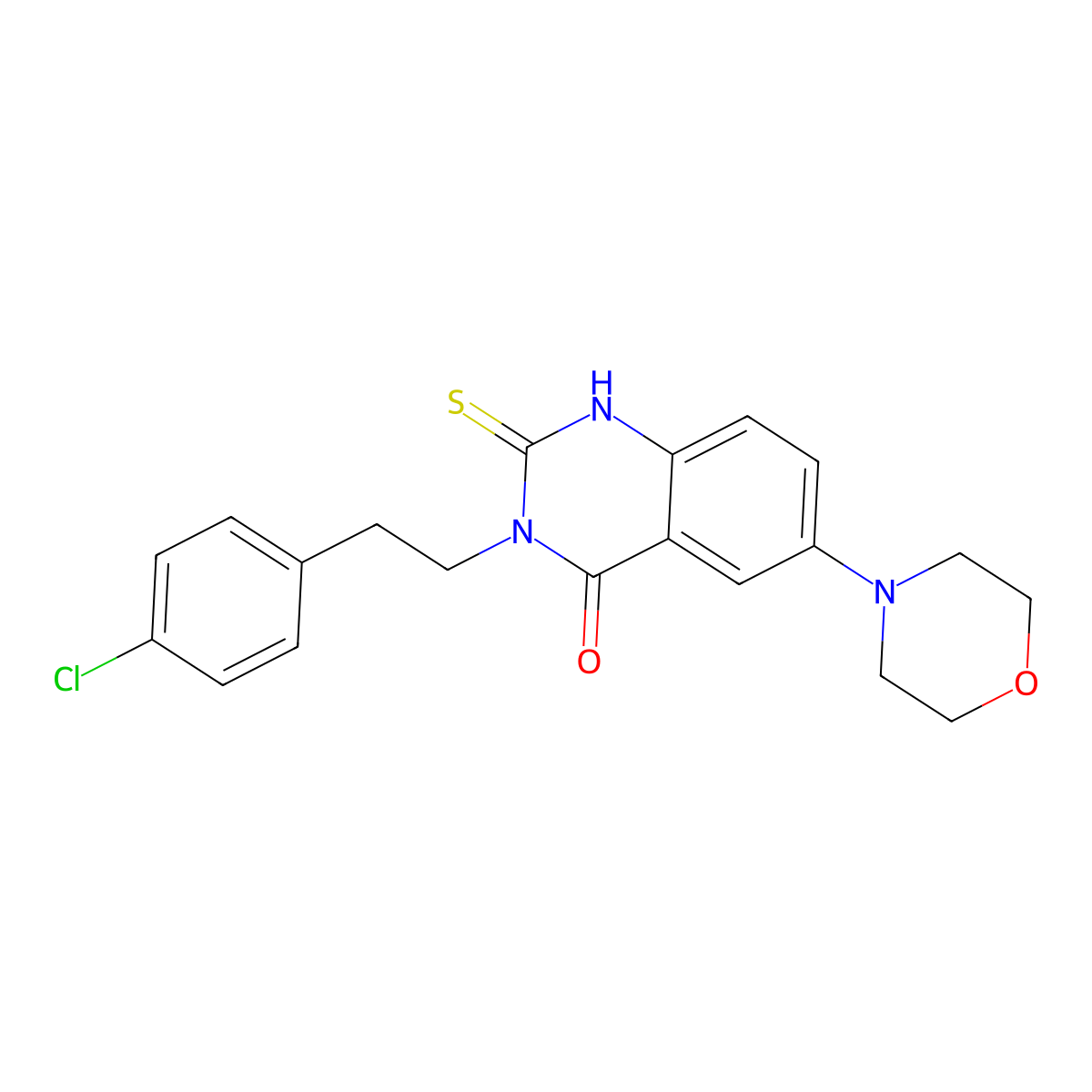 3-[2-(4-chlorophenyl)ethyl]-6-morpholin-4-yl-2-sulfanylidene-1H-quinazolin-4-one molecular structure, CAS 689767-17-7
