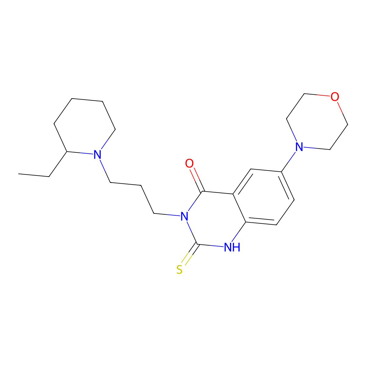 3-[3-(2-ethylpiperidin-1-yl)propyl]-6-morpholin-4-yl-2-sulfanylidene-1H-quinazolin-4-one molecular structure, CAS 689768-19-2