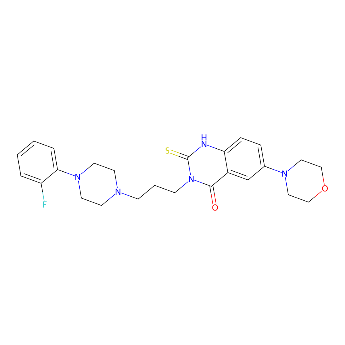3-[3-[4-(2-fluorophenyl)piperazin-1-yl]propyl]-6-morpholin-4-yl-2-sulfanylidene-1H-quinazolin-4-one molecular structure, CAS 689768-31-8