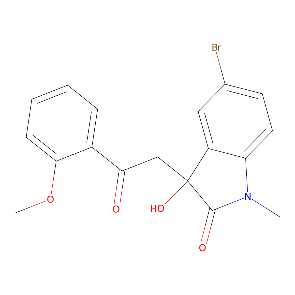 5-bromo-3-hydroxy-3-[2-(2-methoxyphenyl)-2-oxoethyl]-1-methyl-1,3-dihydro-2H-indol-2-one molecular structure, CAS 689768-40-9