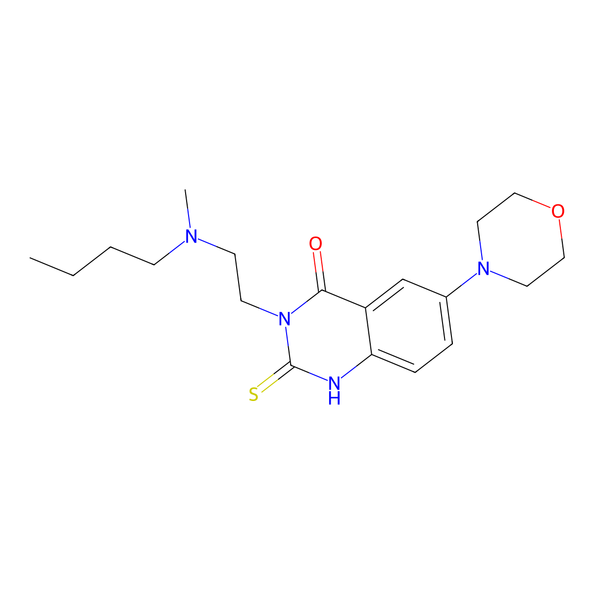 3-[2-[butyl(methyl)amino]ethyl]-6-(4-morpholinyl)-2-sulfanylidene-1H-quinazolin-4-one molecular structure, CAS 689768-59-0