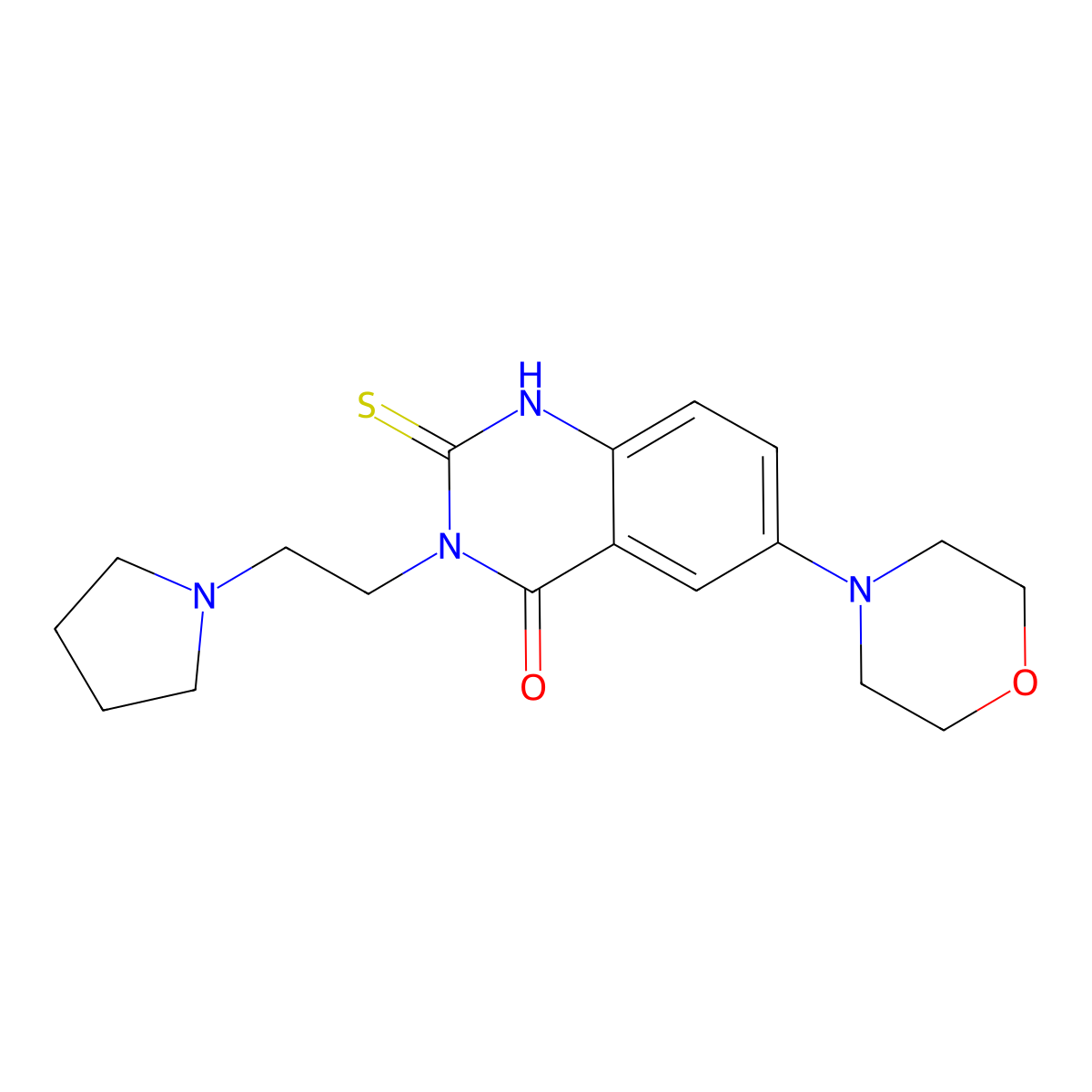 6-morpholin-4-yl-3-(2-pyrrolidin-1-ylethyl)-2-thioxo-2,3-dihydroquinazolin-4(1H)-one molecular structure, CAS 689768-65-8