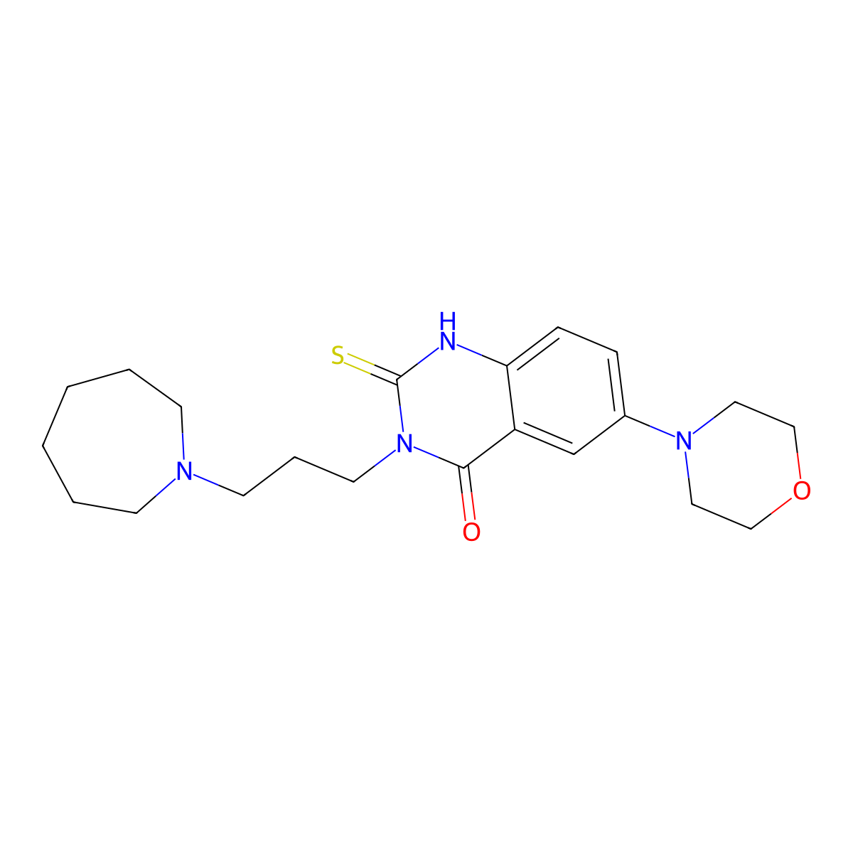 3-(3-azepan-1-ylpropyl)-6-morpholin-4-yl-2-thioxo-2,3-dihydroquinazolin-4(1H)-one molecular structure, CAS 689768-91-0