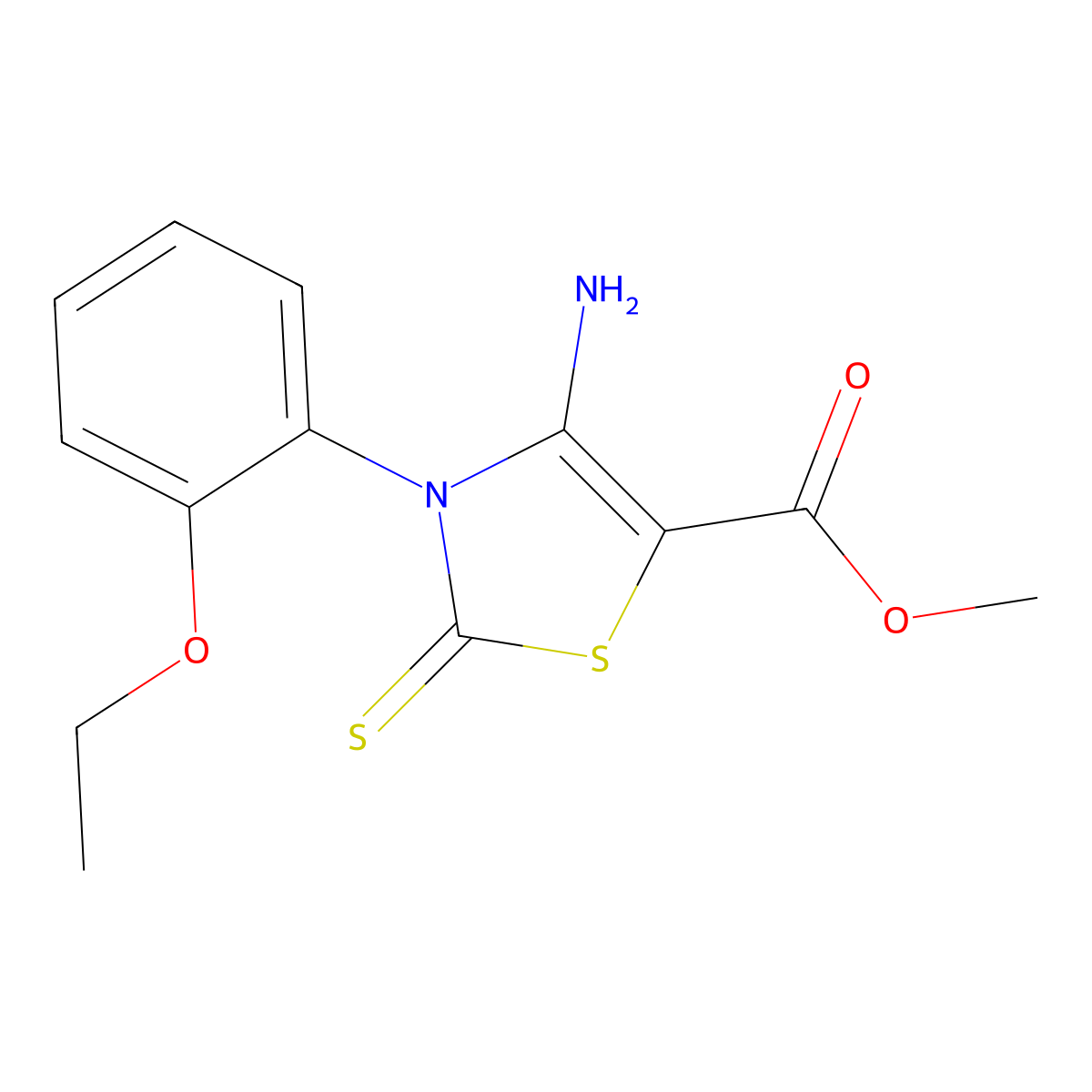 Methyl 4-amino-3-(2-ethoxyphenyl)-2-sulfanylidene-1,3-thiazole-5-carboxylate molecular structure, CAS 689772-24-5