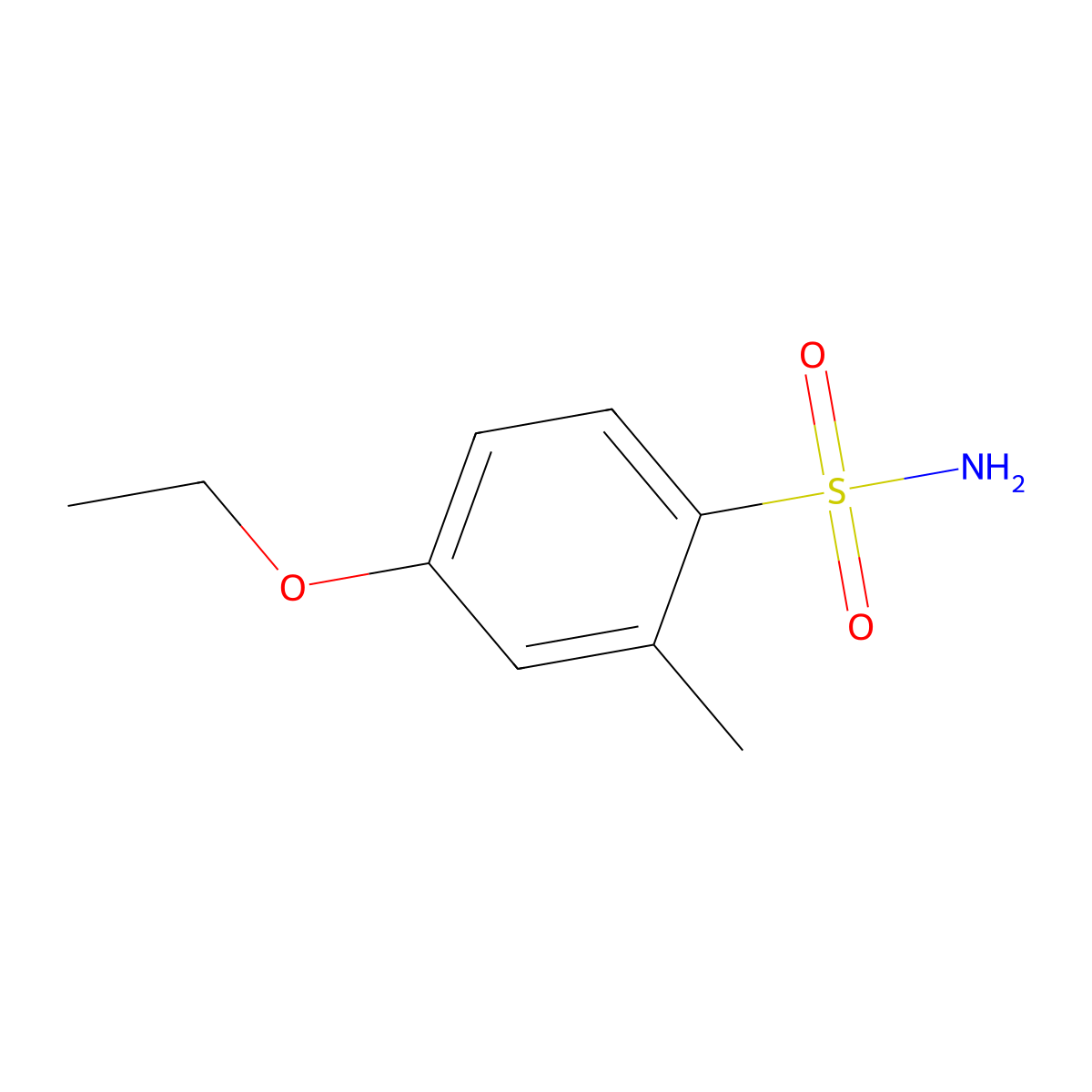 4-Ethoxy-2-methylbenzene-1-sulfonamide molecular structure, CAS 68978-32-5