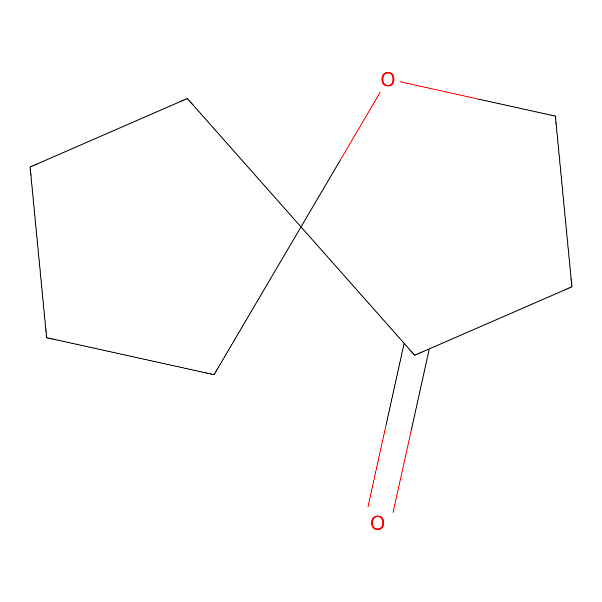 1-Oxaspiro(4.4)nonan-4-one molecular structure, CAS 68978-78-9