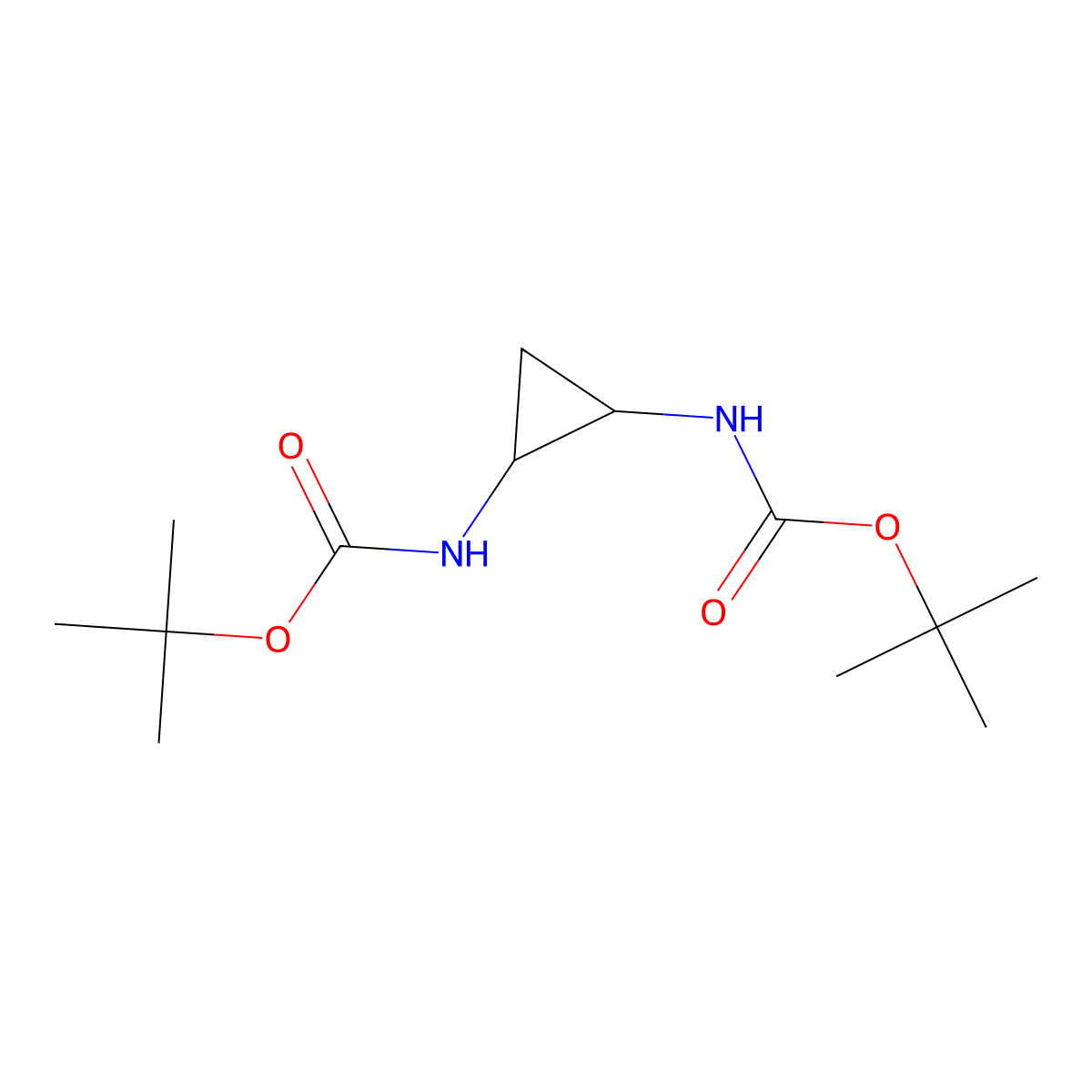 (cis)-N,N'-bis(tert-butyloxycarbonyl)-1,2-cyclopropanediamine molecular structure, CAS 68979-49-7