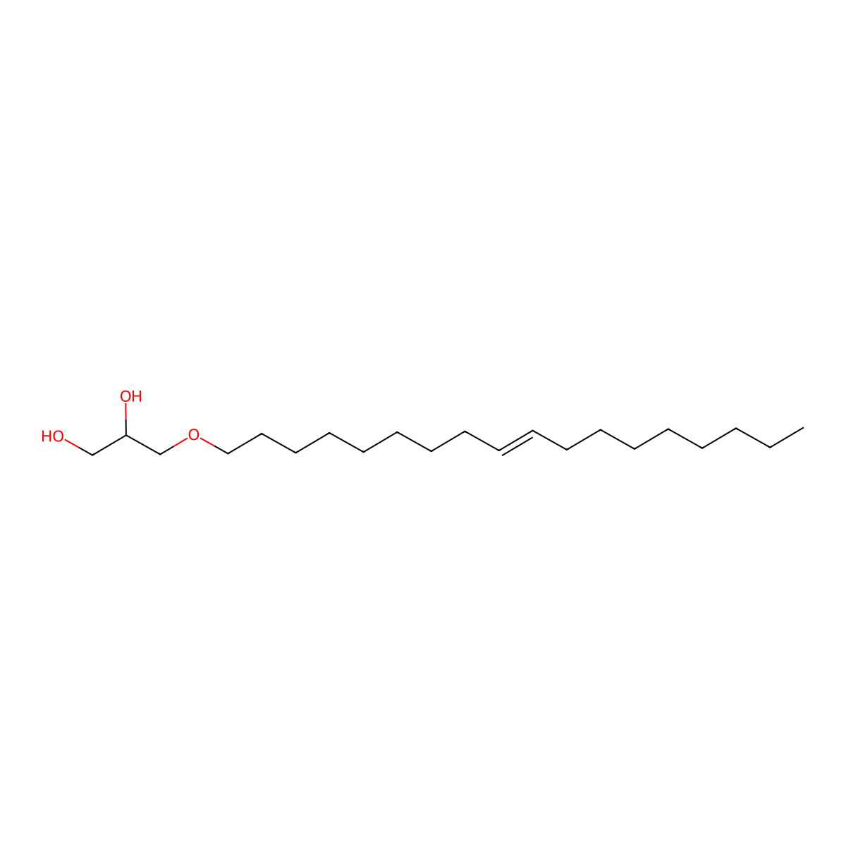 1,2-Propanediol, 3-(9-octadecenyloxy)- molecular structure, CAS 6898-45-9