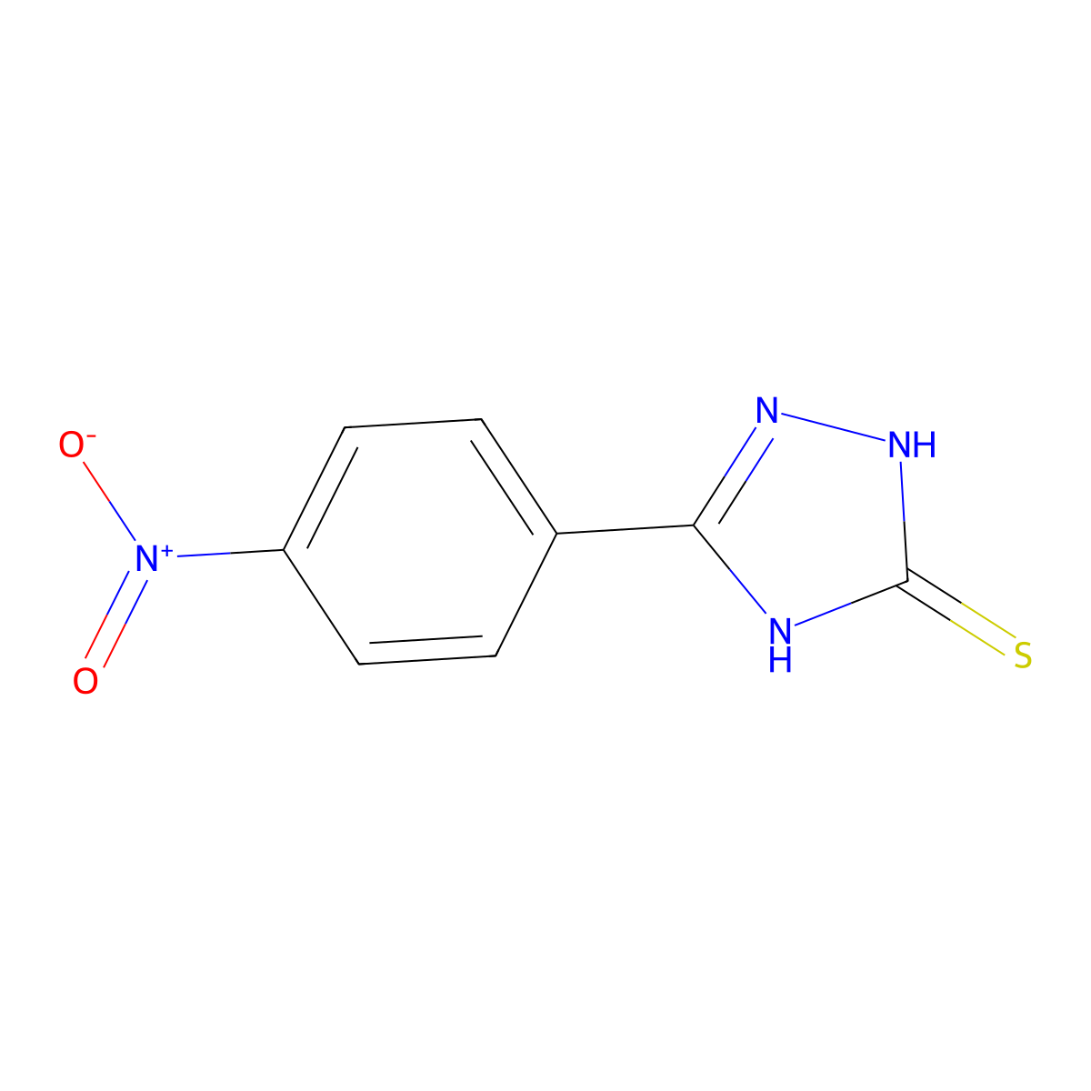 5-(4-nitrophenyl)-2,4-dihydro-3H-1,2,4-triazole-3-thione molecular structure, CAS 6898-56-2