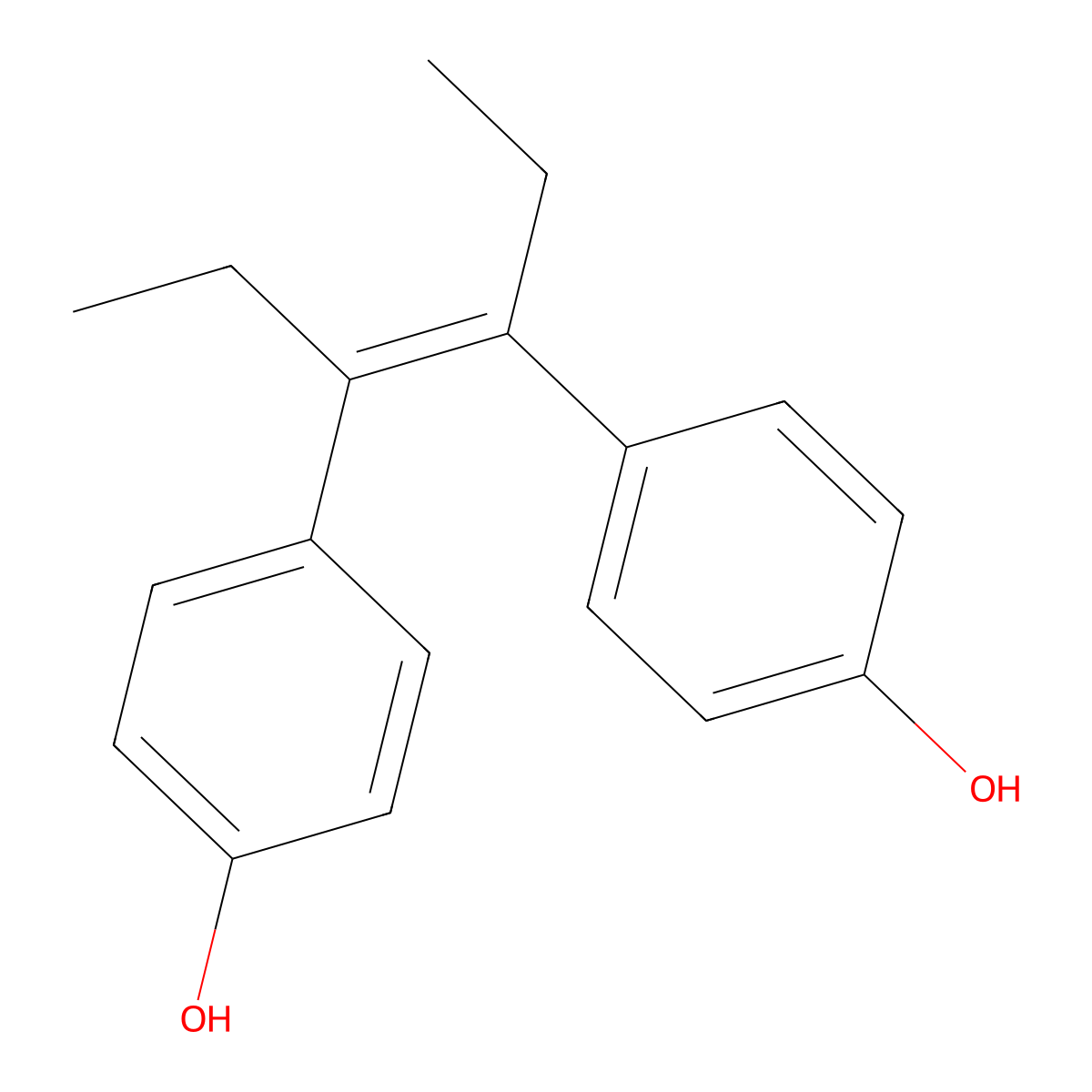 Diethylstilbesterol molecular structure, CAS 6898-97-1