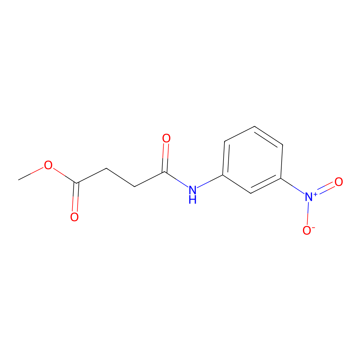 Methyl 4-(3-nitroanilino)-4-oxobutanoate molecular structure, CAS 68981-17-9
