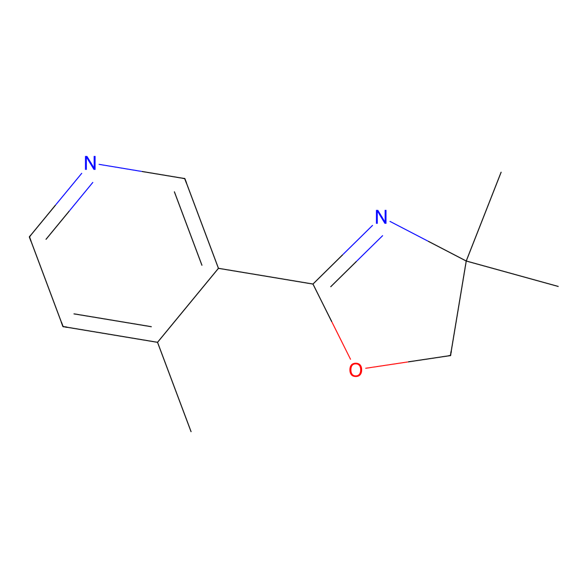 3-(4,5-Dihydro-4,4-dimethyl-1,3-oxazol-2-yl)-4-methylpyridine molecular structure, CAS 68981-84-0