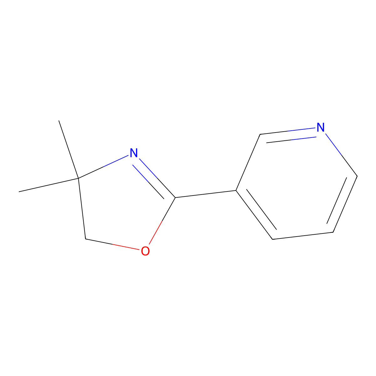 4,5-Dihydro-4,4-dimethyl-2-(3-pyridyl)oxazole molecular structure, CAS 68981-86-2