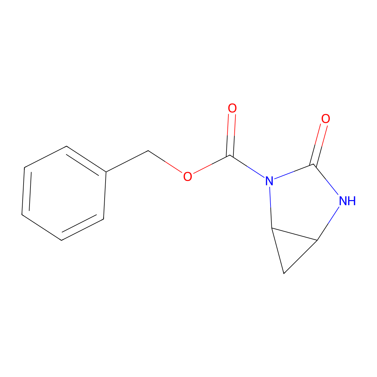 Benzyl 3-oxo-2,4-diazabicyclo[3.1.0]hexane-2-carboxylate molecular structure, CAS 68982-22-9