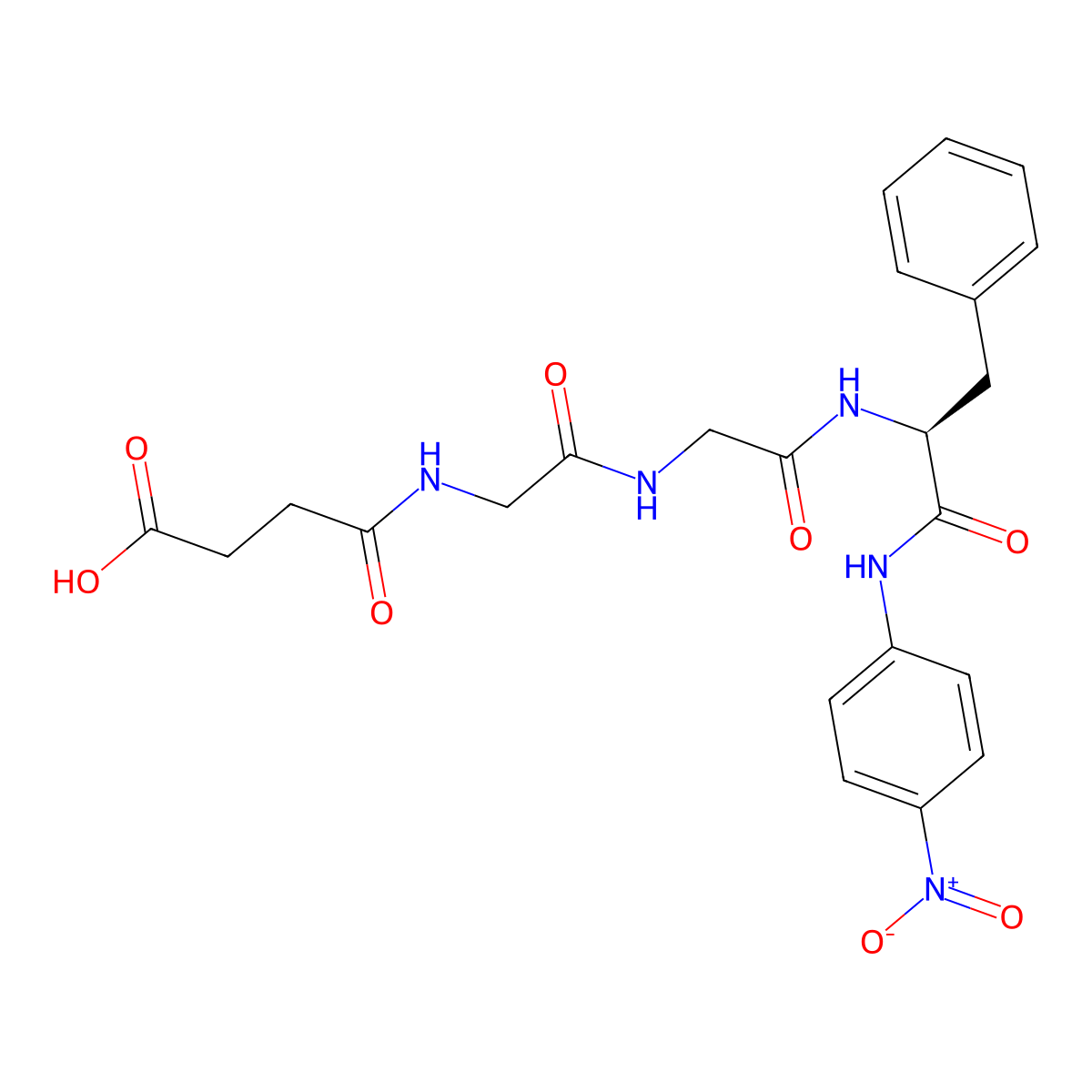 N-(3-Carboxy-1-oxopropyl)glycylglycyl-N-(4-nitrophenyl)-L-phenylalaninamide molecular structure, CAS 68982-90-1