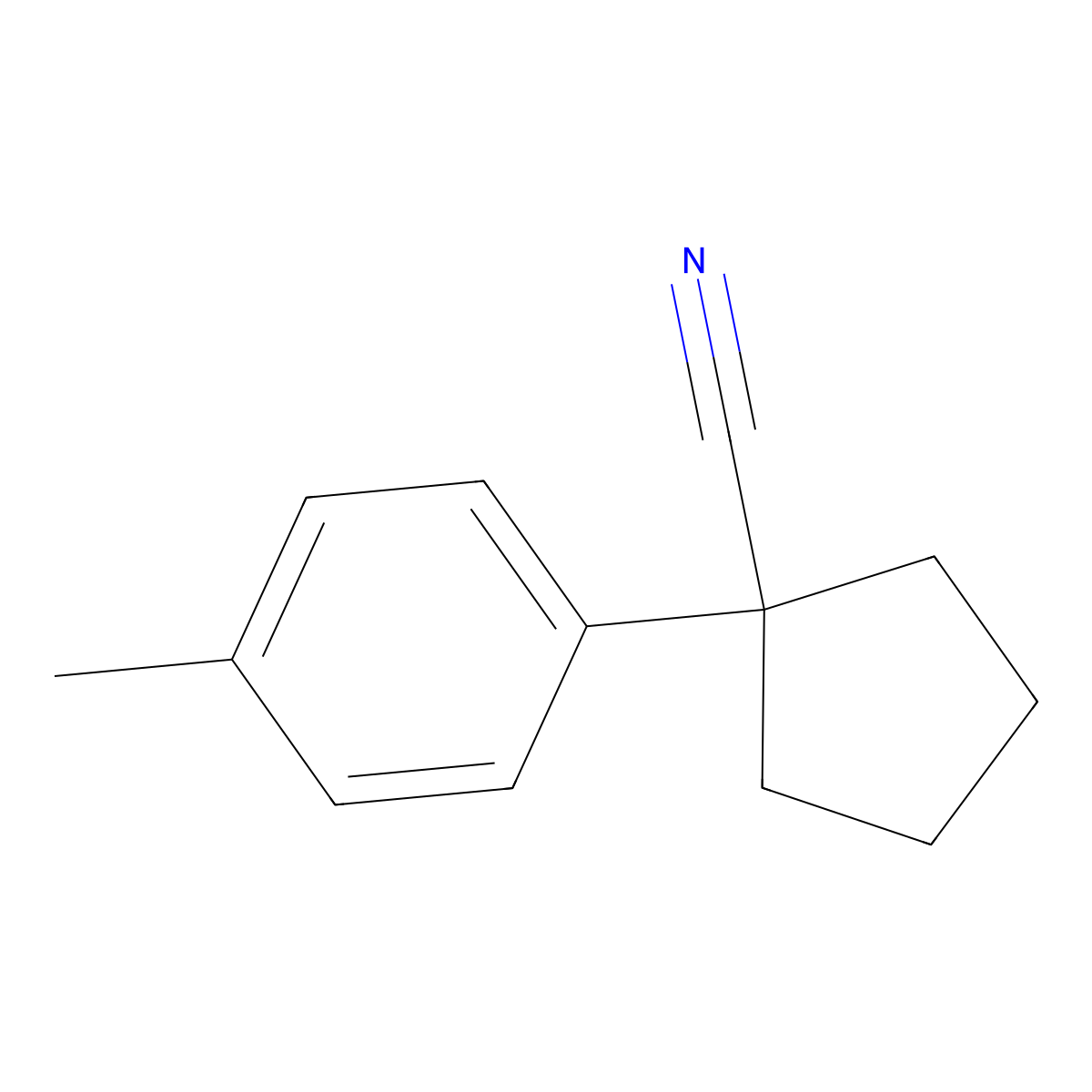1-(4-Methylphenyl)cyclopentane-1-carbonitrile molecular structure, CAS 68983-70-0