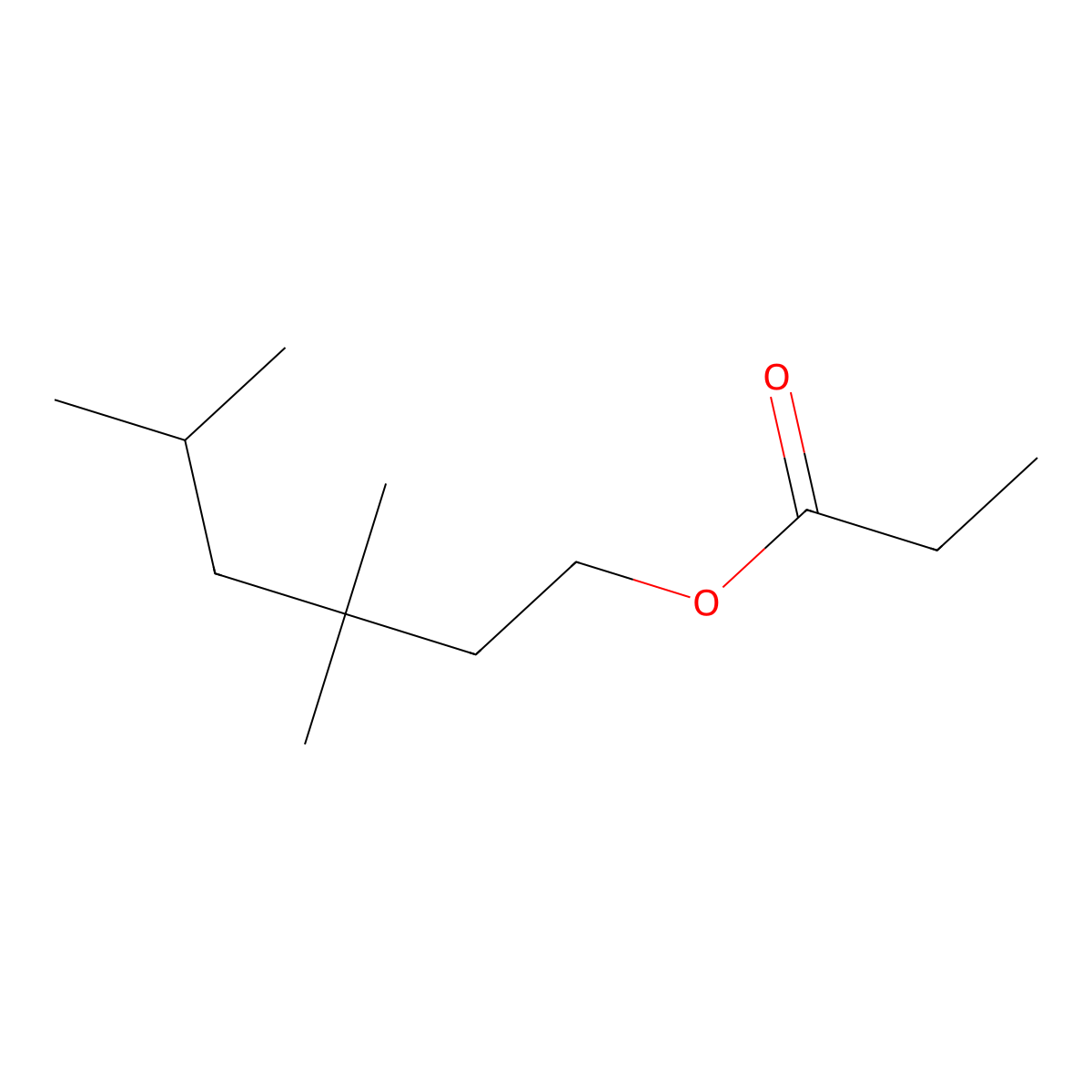 1-Hexanol, 3,3,5-trimethyl-, 1-propanoate molecular structure, CAS 68991-95-7
