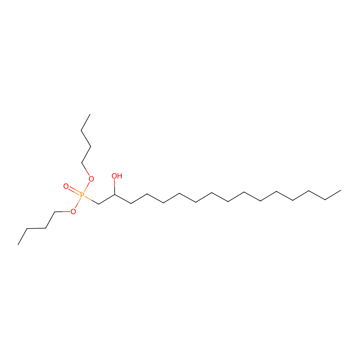 Phosphonic acid, P-(2-hydroxyhexadecyl)-, dibutyl ester molecular structure, CAS 68992-15-4