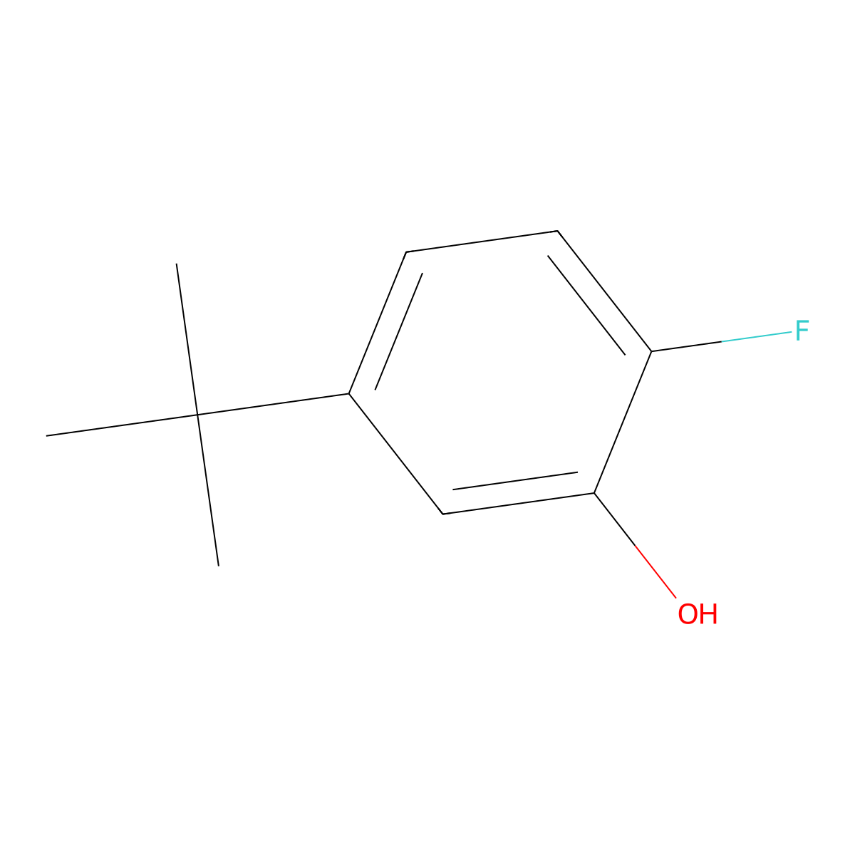 5-Tert-butyl-2-fluorophenol molecular structure, CAS 68997-57-9