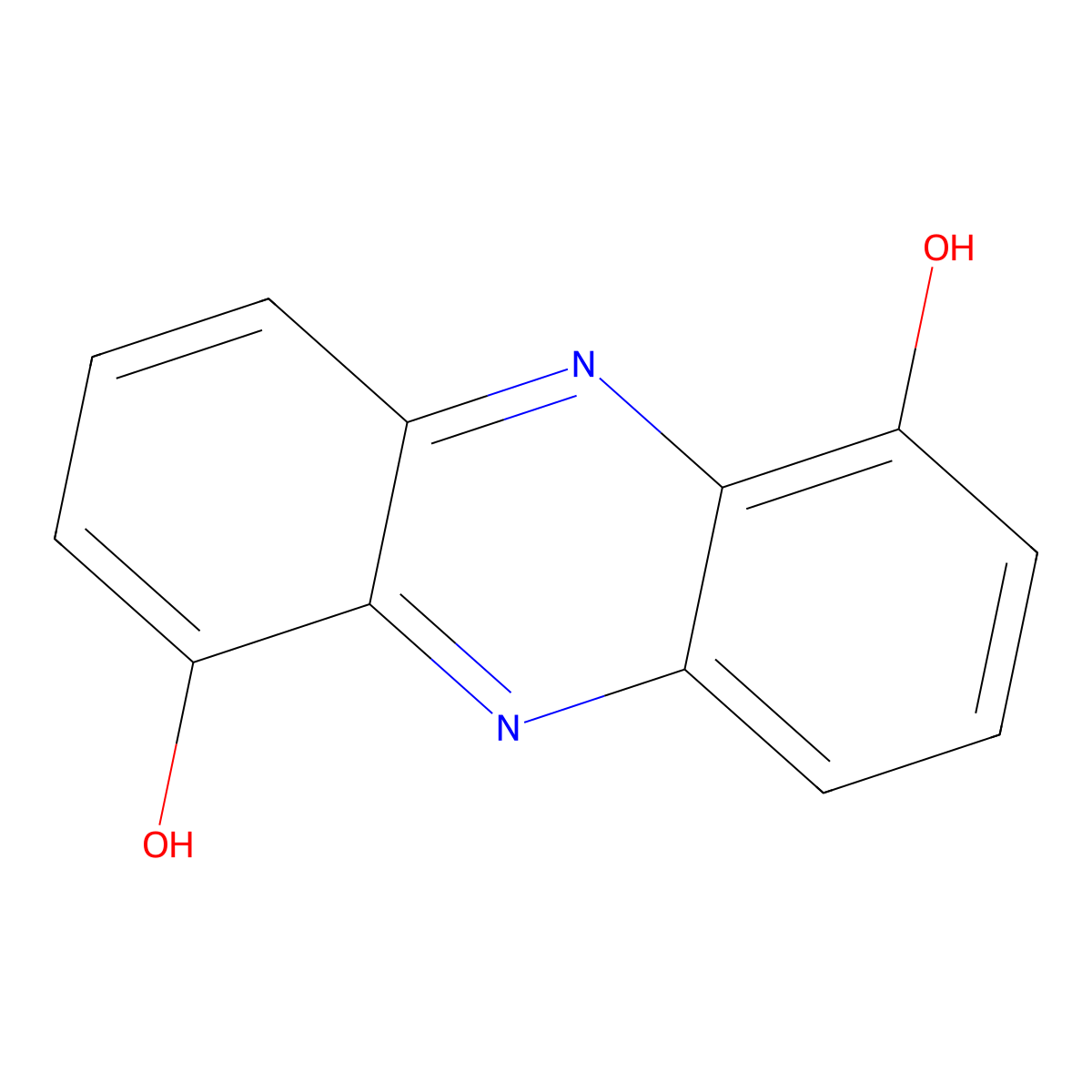 1,6-Dihydroxyphenazine molecular structure, CAS 69-48-7