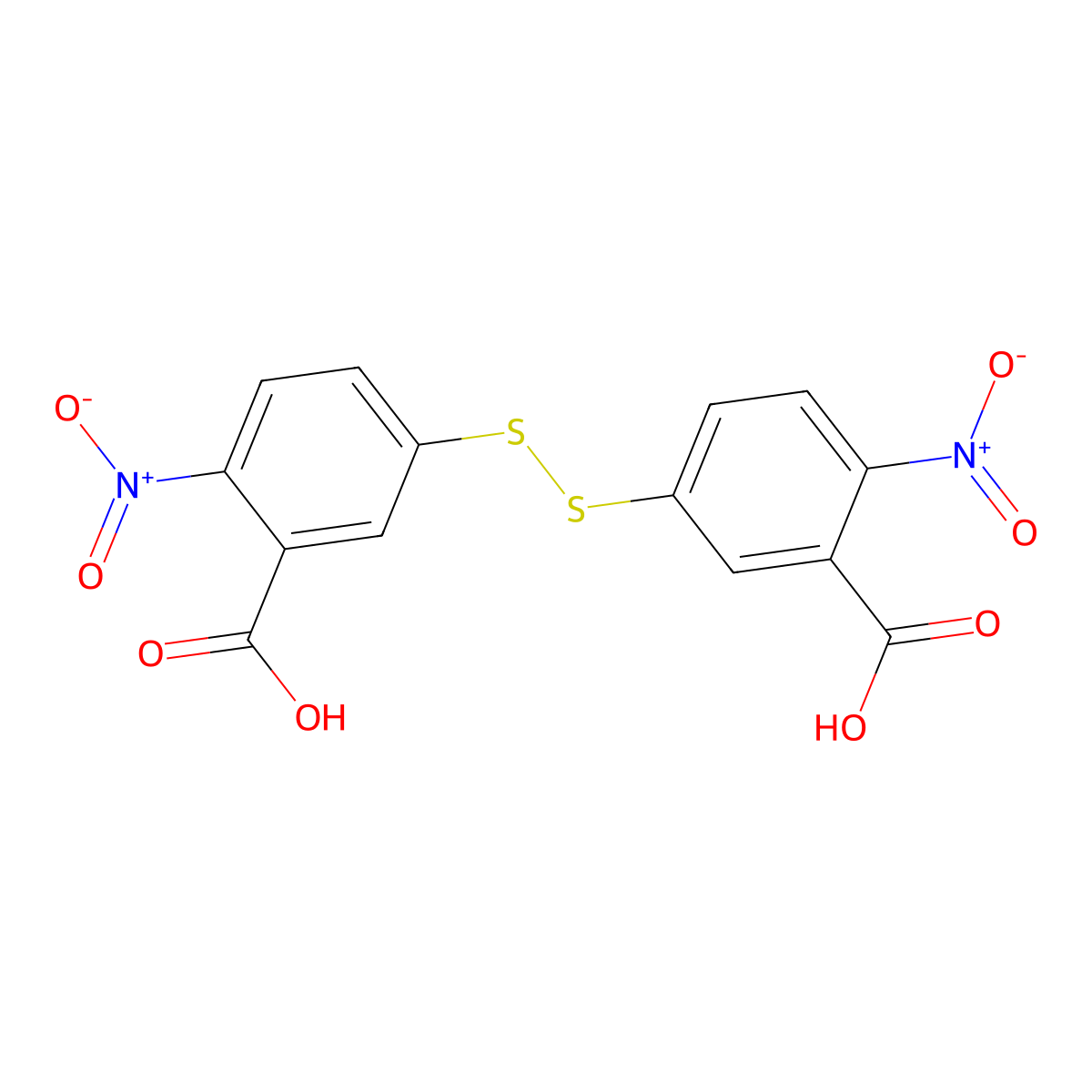 5,5'-Dithiobis(2-nitrobenzoic Acid) molecular structure, CAS 69-78-3