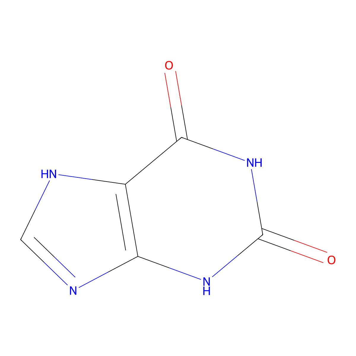 Xanthine molecular structure, CAS 69-89-6