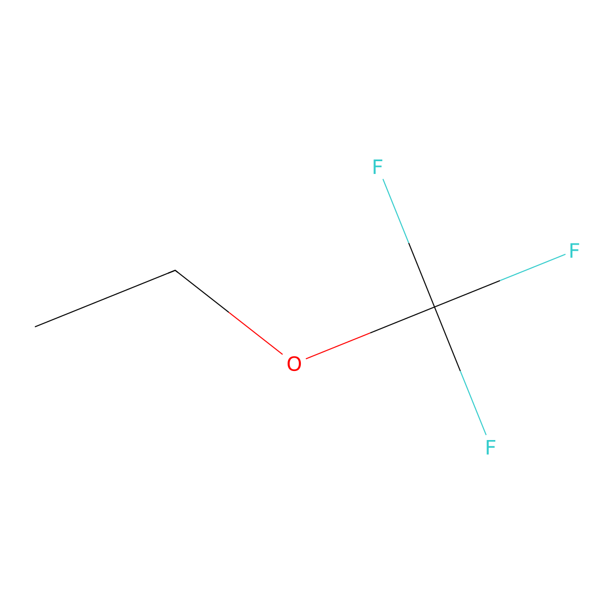 Ether, ethyl trifluoromethyl molecular structure, CAS 690-22-2