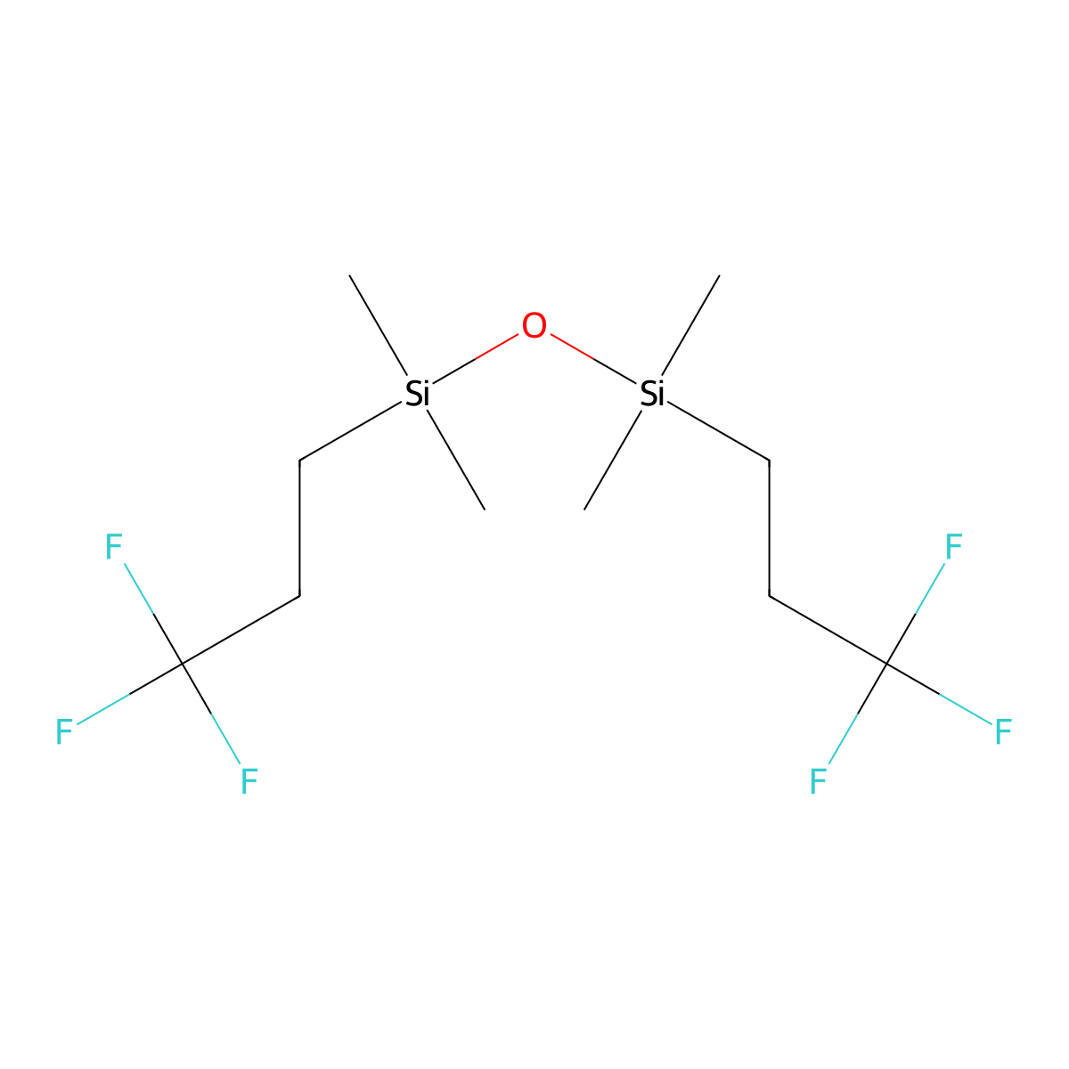 Bis(trifluoropropyl)tetramethyldisiloxane molecular structure, CAS 690-56-2
