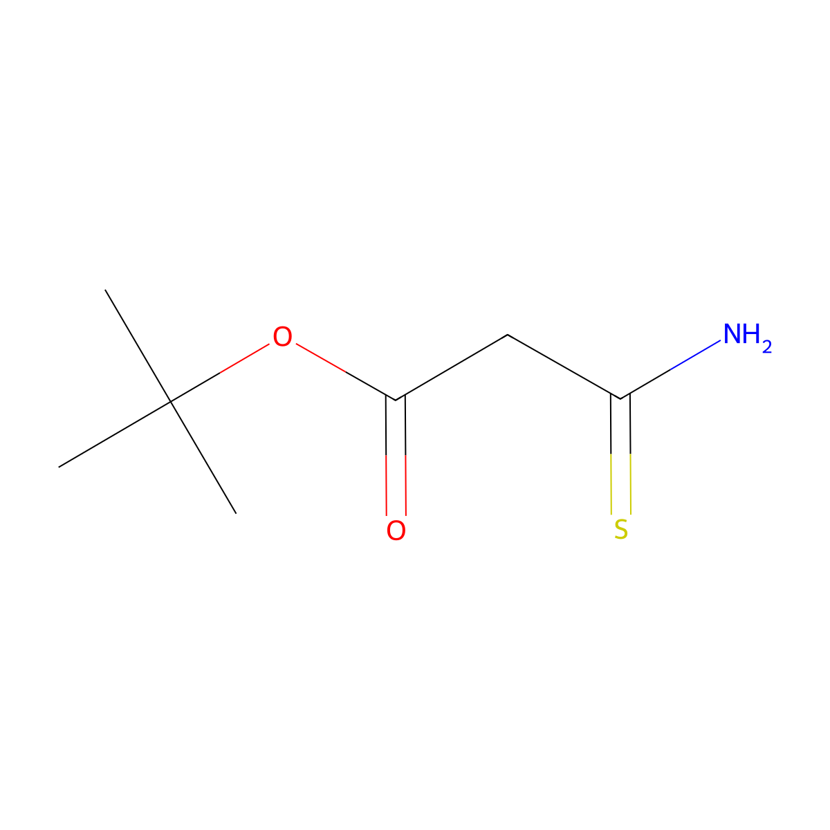 Tert-butyl 2-carbamothioylacetate molecular structure, CAS 690-76-6