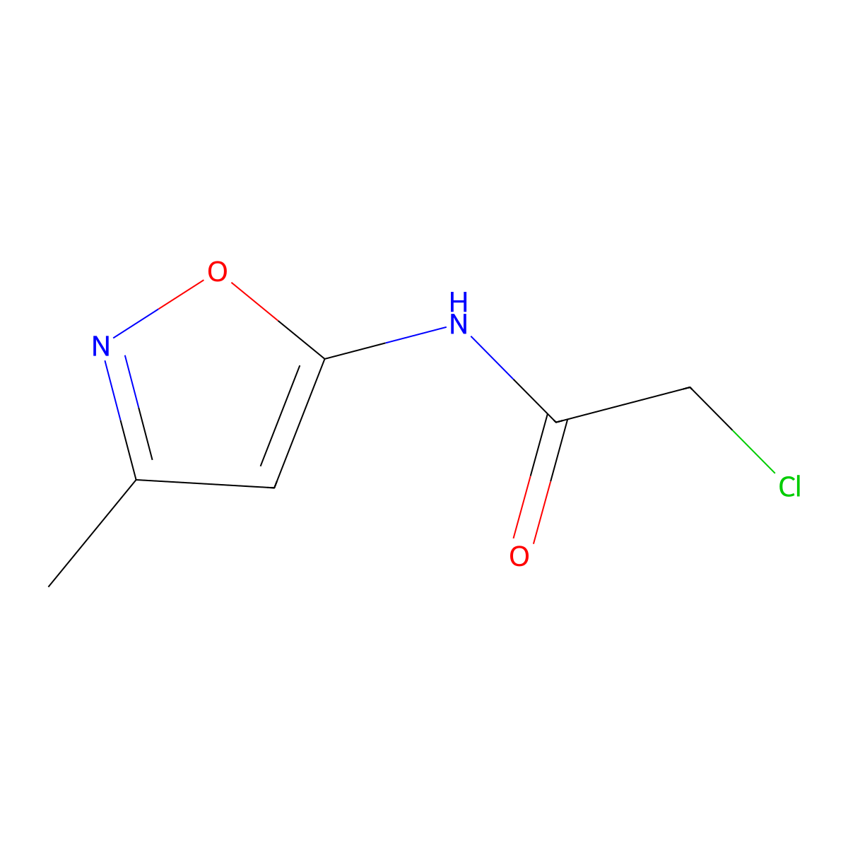 2-Chloro-N-(3-methyl-1,2-oxazol-5-yl)acetamide molecular structure, CAS 69000-39-1