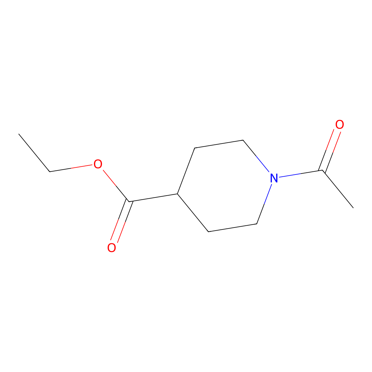 Ethyl 1-acetylpiperidine-4-carboxylate molecular structure, CAS 69001-10-1