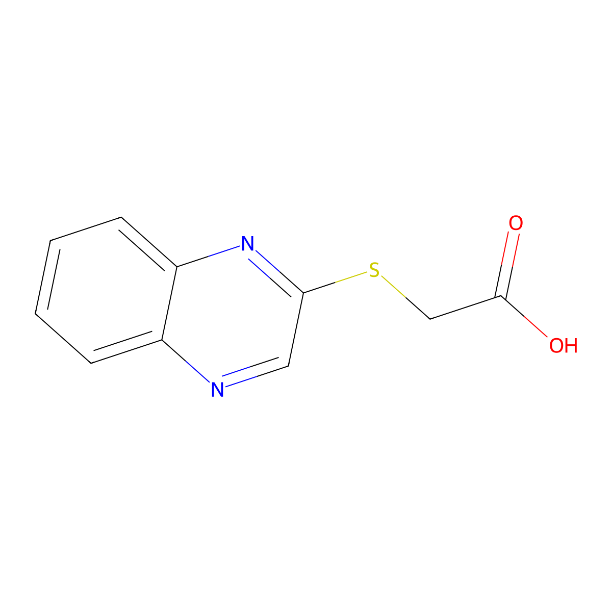 2-(Quinoxalin-2-ylsulfanyl)acetic acid molecular structure, CAS 69001-90-7